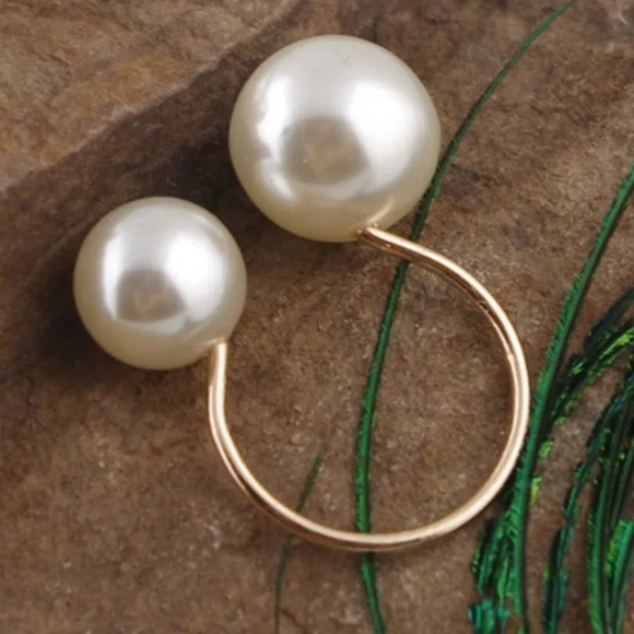 Silver & Gold Faux Pearl Adjustable Rings *50% OFF ALL RINGS* - Picture 6 of 6